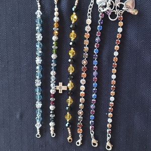 Set of 6 crystal bracelets